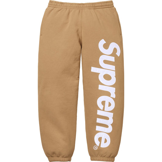SUPREME SATIN APPLIQUÉ SWEATPANT LIGHT TAN