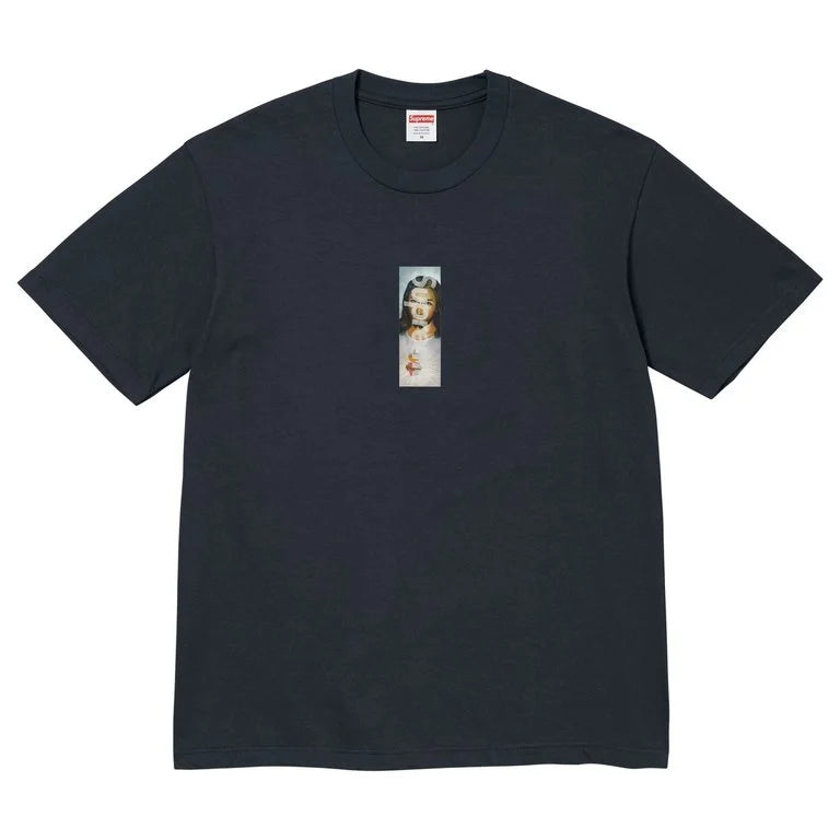 Supreme Prayer Card Box Logo Tee Navy