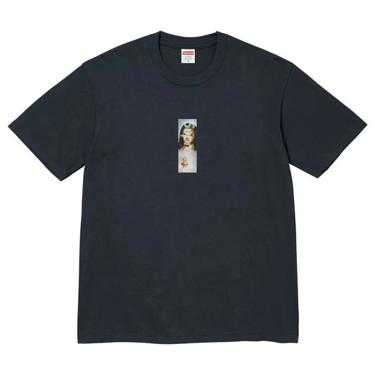 Supreme Prayer Card Box Logo Tee Navy