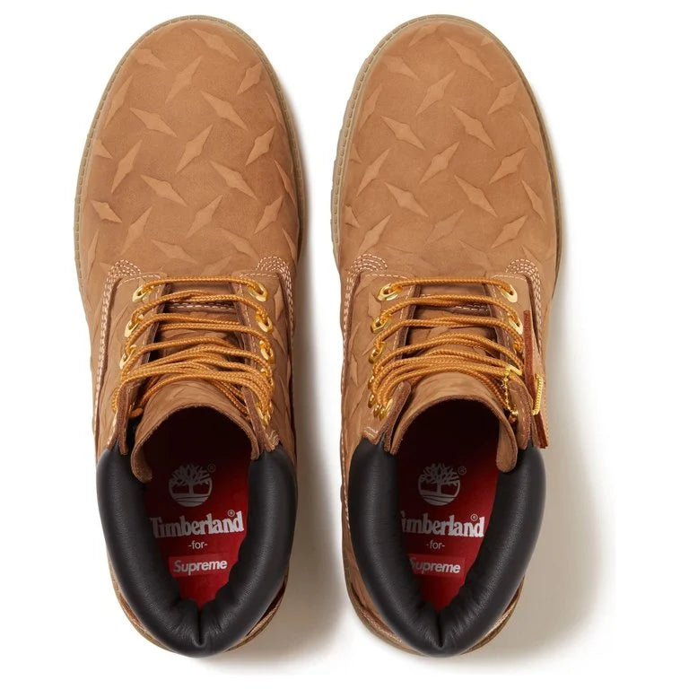 Supreme Timberland Diamond Plate 6 Premium Waterproof Boot Wheat
