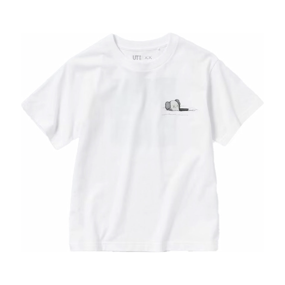 KAWS UT GRAPHIC T-SHIRT WHITE by Kaws in Clothing. Available at KershKicks for £42.00. A must-have for fans of Kaws looking to elevate their style with this T-Shirt.