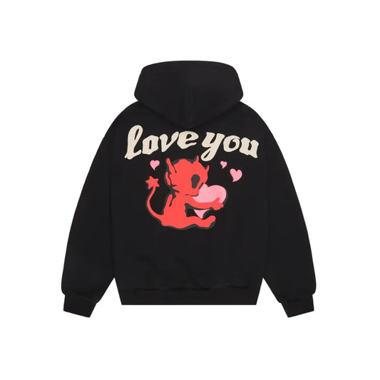 Broken Planet Broken Hearts Hoodie Midnight Black