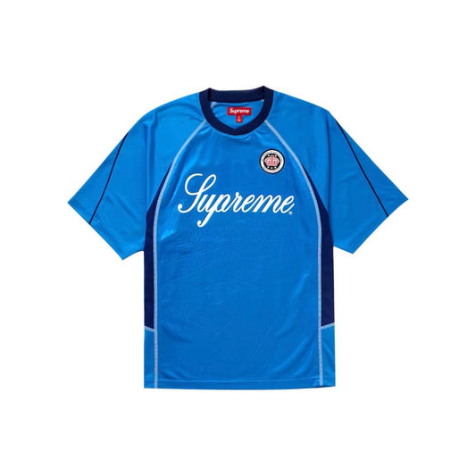 Supreme Jacquard Soccer Jersey Blue by Supreme in Uncategorized. Available at KershKicks for £175.00. A must-have for fans of Supreme looking to elevate their style with this T-Shirt.