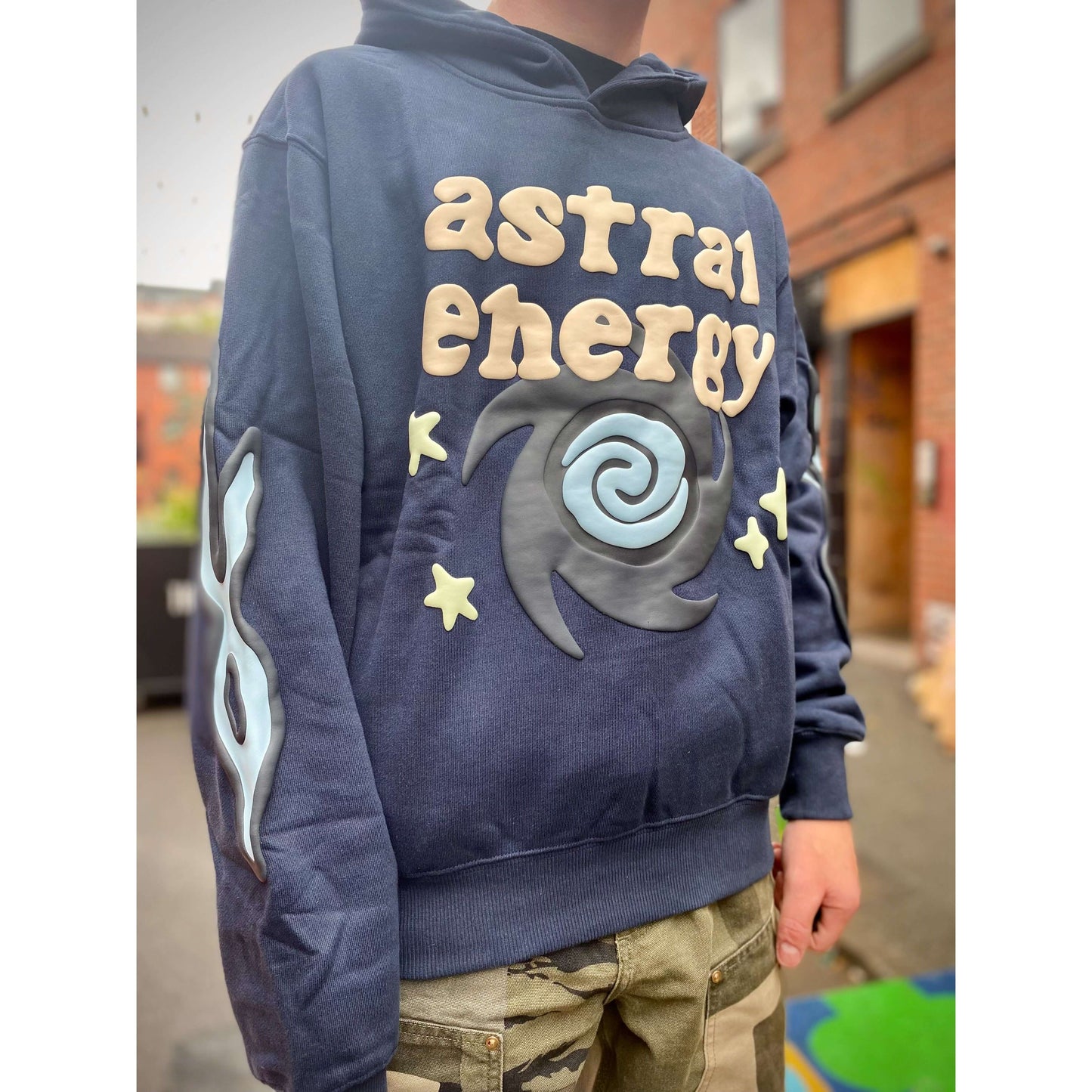 Broken Planet Market Astral Energy Hoodie Outer Space Blue by Broken Planet Market in Uncategorized. Available at KershKicks for £210.00. A must-have for fans of Broken Planet Market looking to elevate their style with this Hoodie.