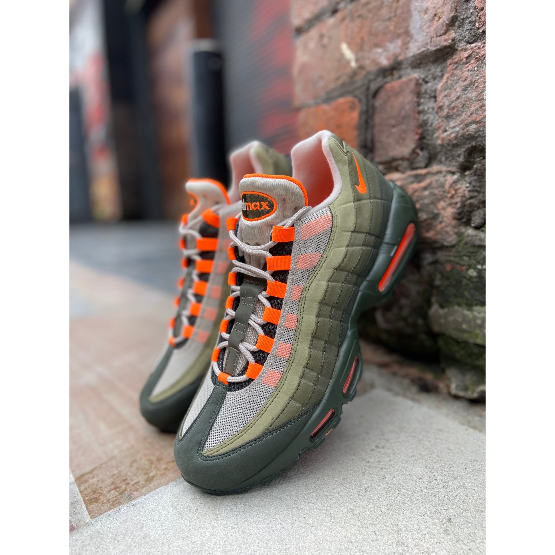 Nike Air Max 95 OG Neutral Olive Total Orange by Nike in Shoes. Available at KershKicks for £375.00. A must-have for fans of Nike looking to elevate their style with this Shoes.