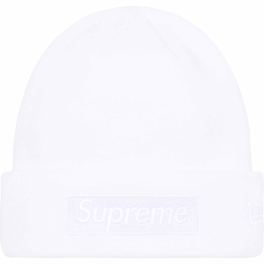 Supreme New Era Box Logo Beanie (FW23) White by Supreme in Clothing Accessories. Available at KershKicks for £85.00. A must-have for fans of Supreme looking to elevate their style with this Accessories.