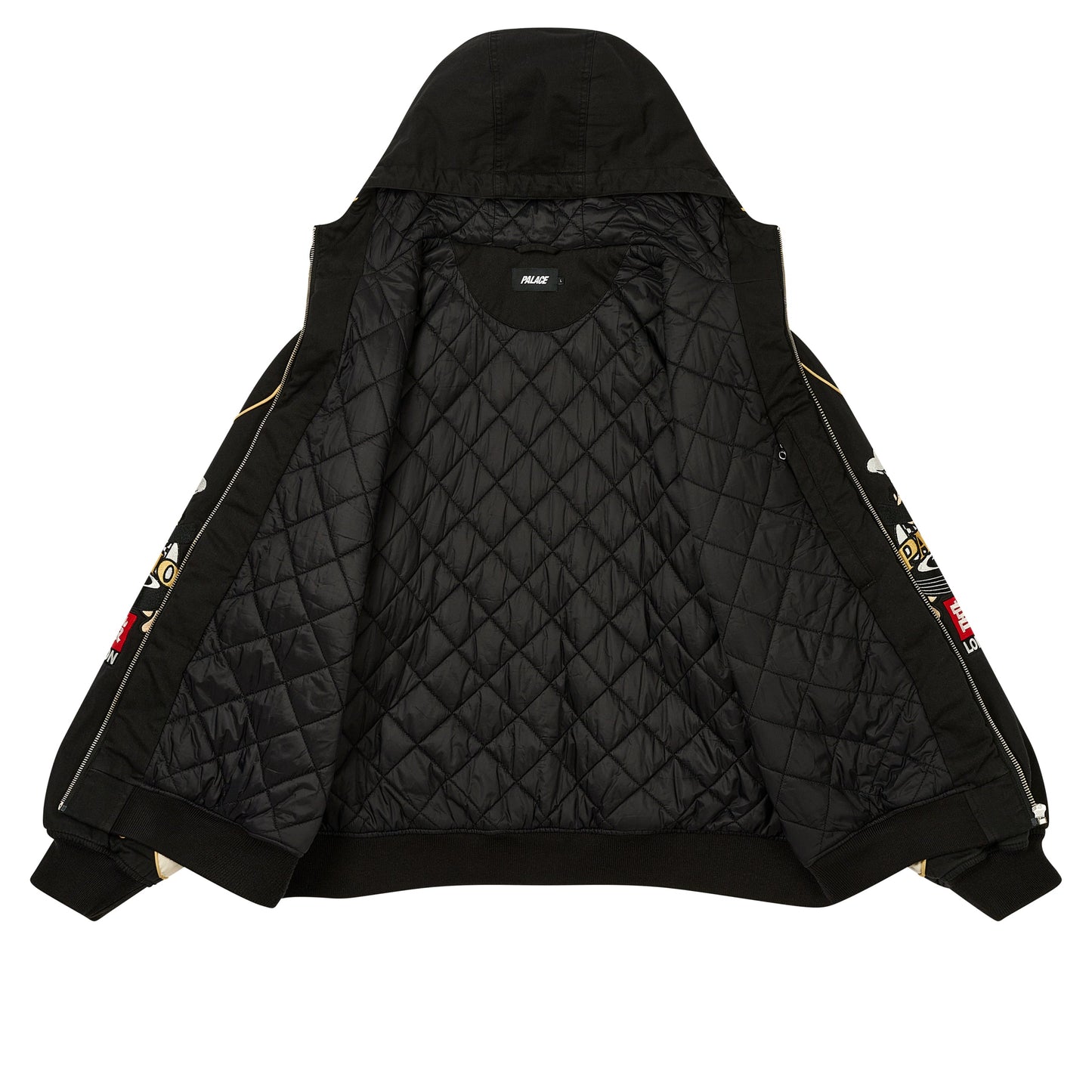 Palace Pasta Jacket Concrete Black by Palace in Uncategorized. Available at KershKicks for £450.00. A must-have for fans of Palace looking to elevate their style with this Jacket.