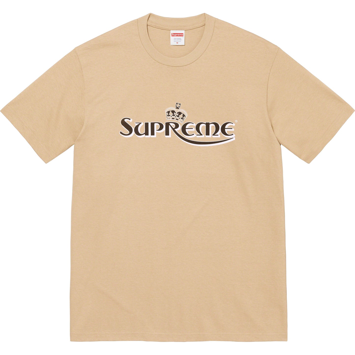 Supreme Crown Tee Khaki by Supreme in Clothing. Available at KershKicks for £75.00. A must-have for fans of Supreme looking to elevate their style with this T-Shirt.