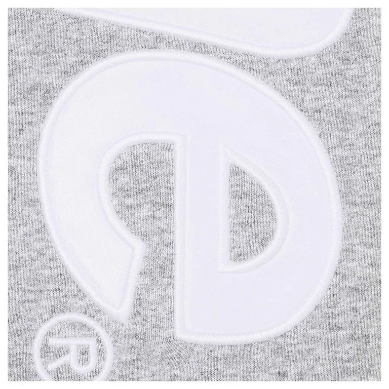 Supreme Satin Appliqué Hooded Sweatshirt Heather Grey SS26