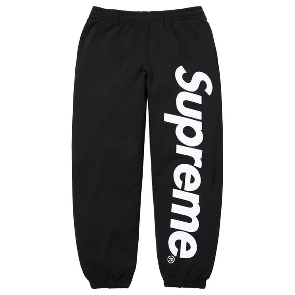 Supreme SS26 Satin Appliqué Sweatpant Black | Supreme | KershKicks