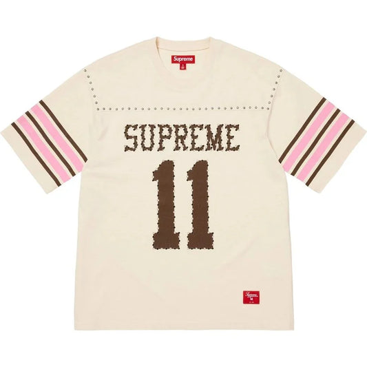 Studded S/S Football Top Cream