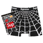 Supreme Hanes Spider-Man Boxer Briefs (2 Pack) Black