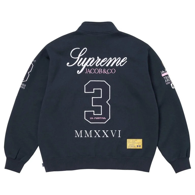 Supreme La Martina Jacob & Co Zip Up Sweatshirt Navy