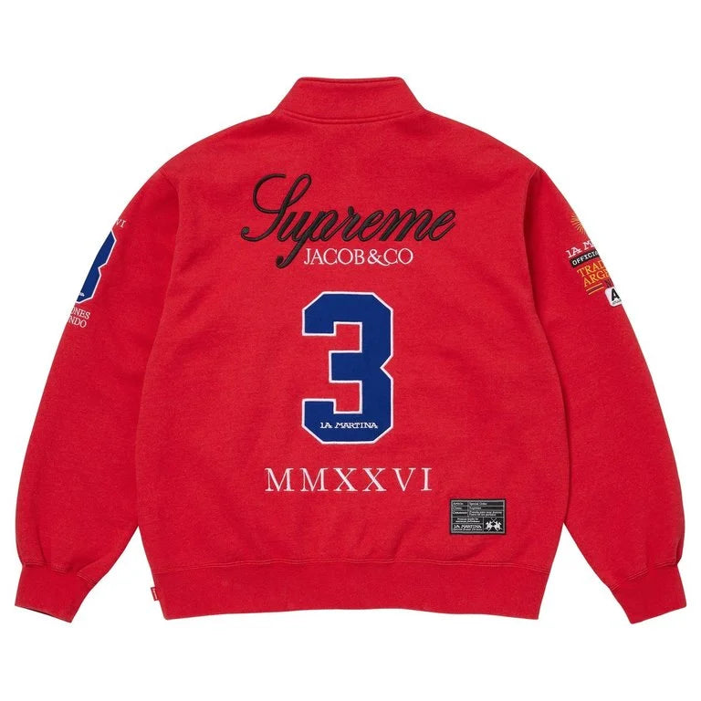 Supreme La Martina Jacob & Co Zip Up Sweatshirt Red