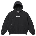 Supreme MM6 Maison Margiela Box Logo Zip Up Hooded Sweatshirt Black