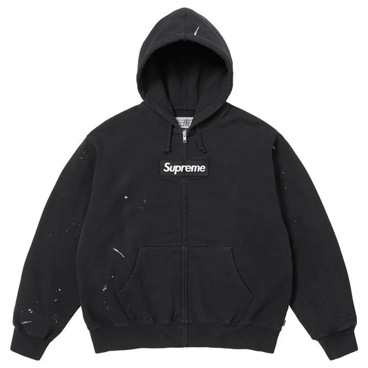 Supreme MM6 Maison Margiela Box Logo Zip Up Hooded Sweatshirt Black