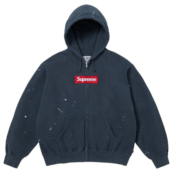 トップス Supreme x MM6 Maison Margiela Hooded Supreme MM6 Maison Margiela Box Logo Zip Up Hooded Sweatshirt