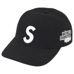 Supreme World Famous S Logo 6-Panel Hat Black