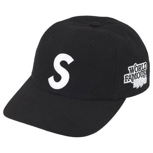 Supreme World Famous S Logo 6-Panel Hat Black