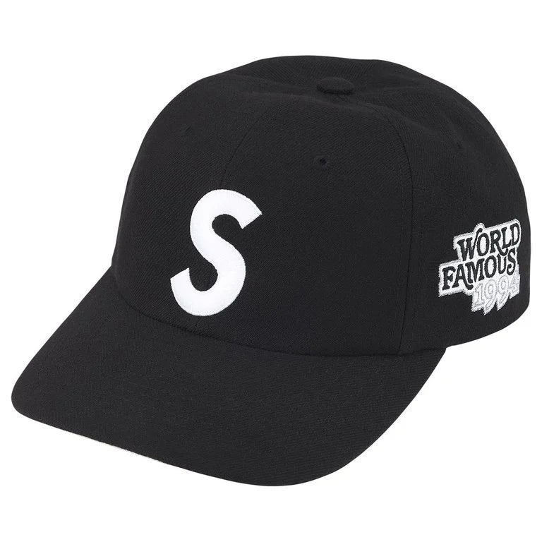 Supreme World Famous S Logo 6-Panel Hat Black | Supreme | KershKicks