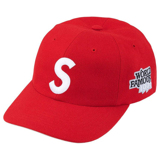 Supreme World Famous S Logo 6-Panel Hat Red