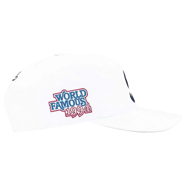 Supreme World Famous S Logo 6-Panel Hat White