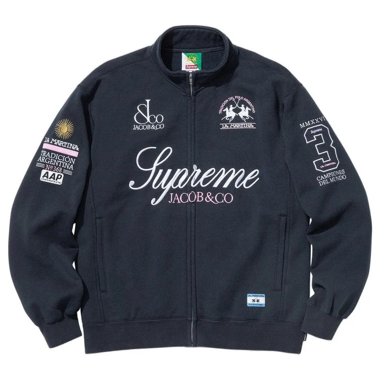 Supreme La Martina Jacob & Co Zip Up Sweatshirt Navy
