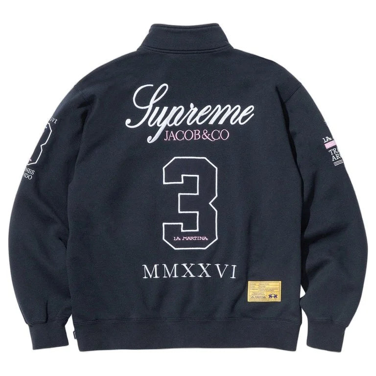 Supreme La Martina Jacob & Co Zip Up Sweatshirt Navy