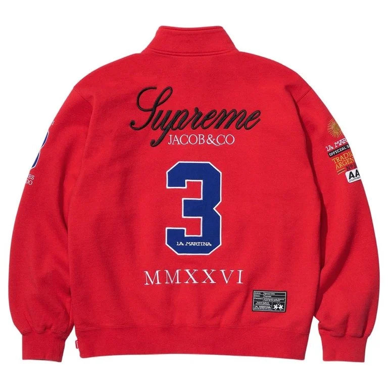 Supreme La Martina Jacob & Co Zip Up Sweatshirt Red