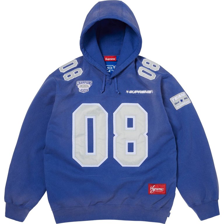 Supreme Football Jersey Hooded Sweatshirt Royal