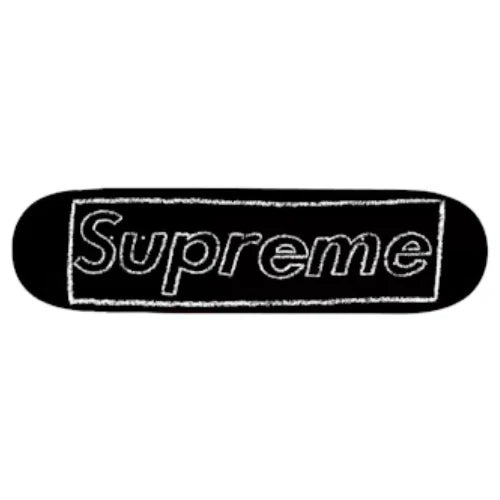 Supreme KAWS Chalk Logo Skateboard Deck Black