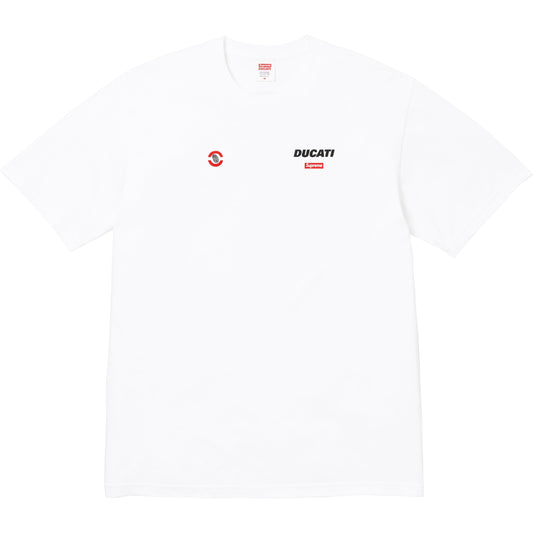 SUPREME®/DUCATI® LOGO TEE WHITE by Supreme in . Available at KershKicks for £95.00. A must-have for fans of Supreme looking to elevate their style with this T-Shirt.