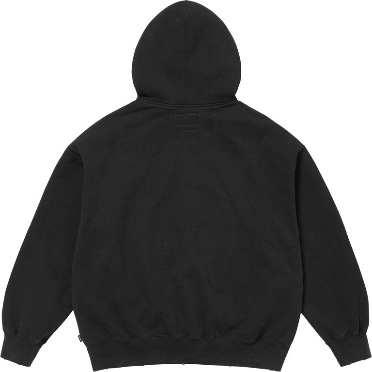SUPREME/MM6 MAISON MARGIELA ZIP UP HOODED SWEATSHIRT BLACK