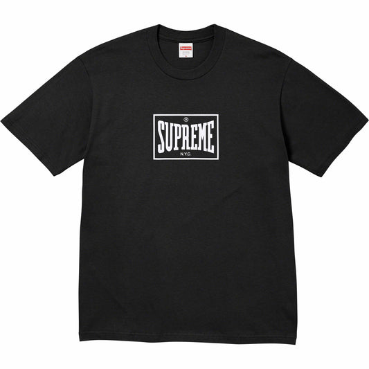 Supreme Warm Up Tee Black by Supreme in . Available at KershKicks for £85.00. A must-have for fans of Supreme looking to elevate their style with this T-Shirt.