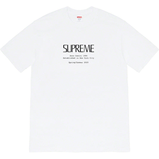 Supreme Anno Domini Tee - White by Supreme in . Available at KershKicks for £90.00. A must-have for fans of Supreme looking to elevate their style with this T-Shirt.