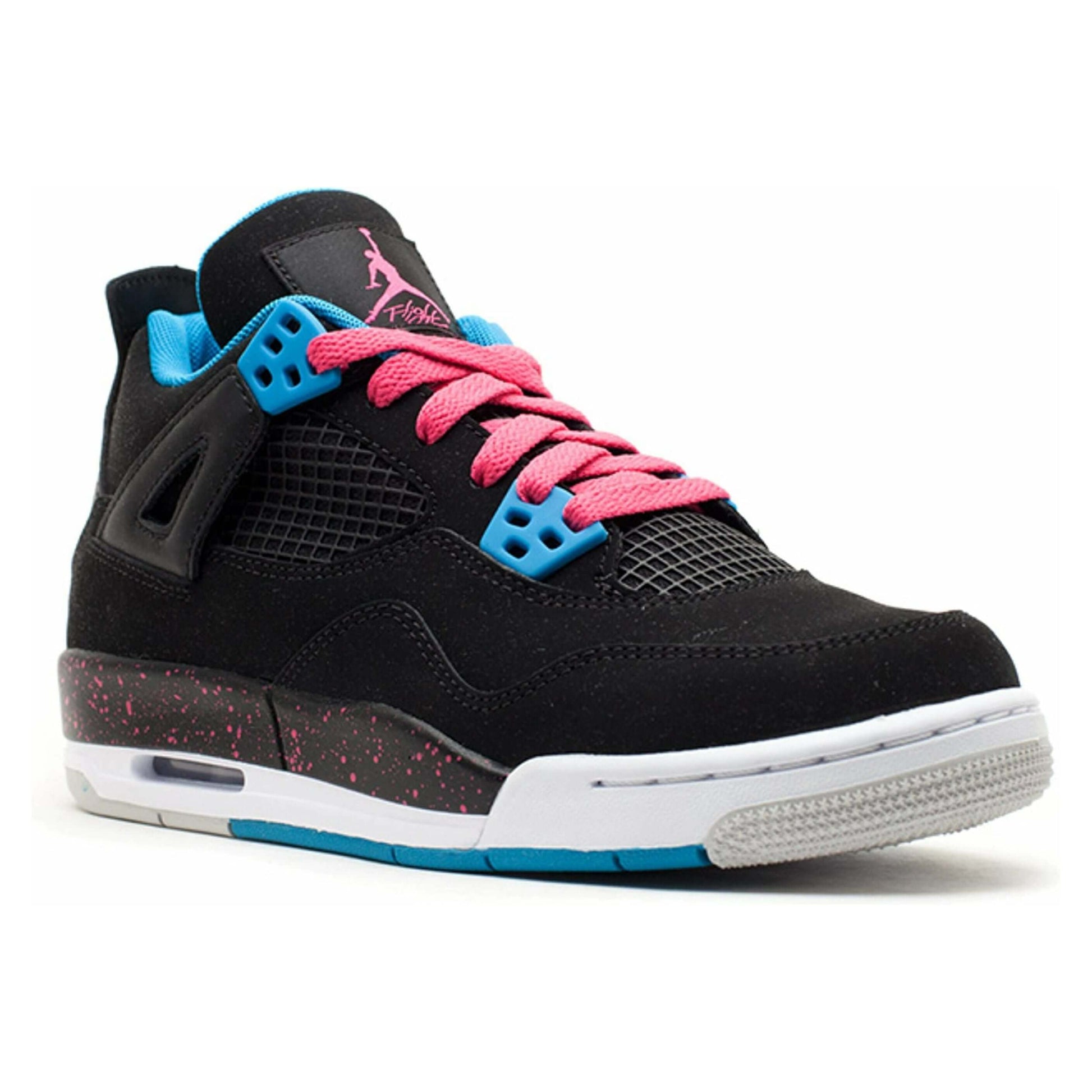 Air Jordan 4 Retro GS Black Vivid Pink by Jordan's in Shoes. Available at KershKicks for £140.00. A must-have for fans of Jordan's looking to elevate their style with this Shoes.