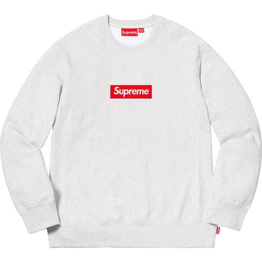 Supreme Box Logo Crewneck FW18 - Ash Grey by Supreme in Uncategorized. Available at KershKicks for £950.00. A must-have for fans of Supreme looking to elevate their style with this Hoodie.