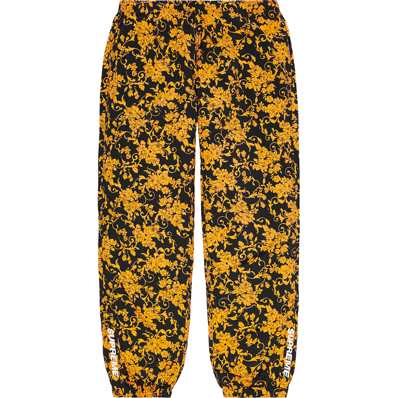 Supreme Warm Up Pant Black Floral by Supreme in Sweatpants. Available at KershKicks for £250.00. A must-have for fans of Supreme looking to elevate their style with this Sweatpants.