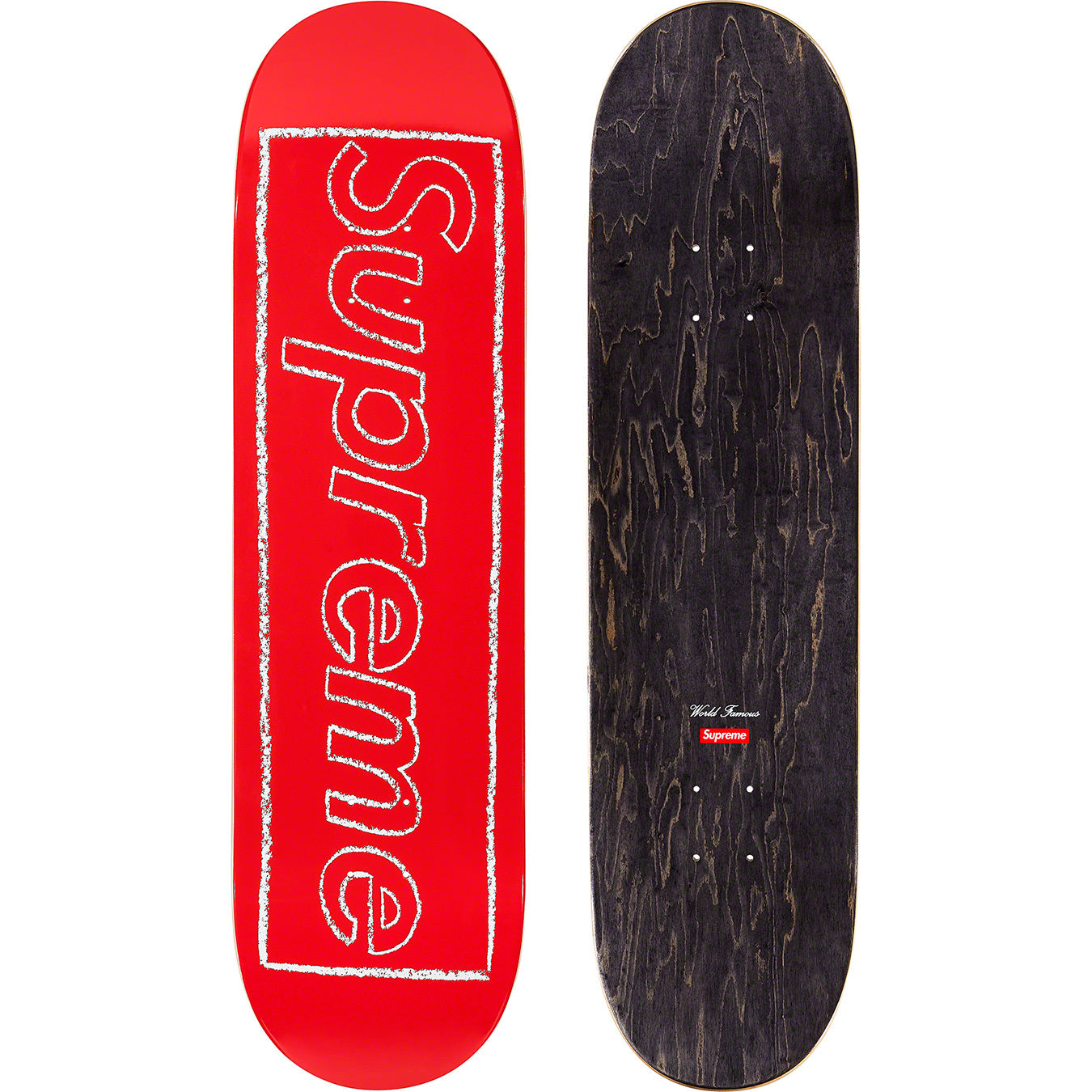 KAWS Chalk Logo Skateboard Red from Supreme