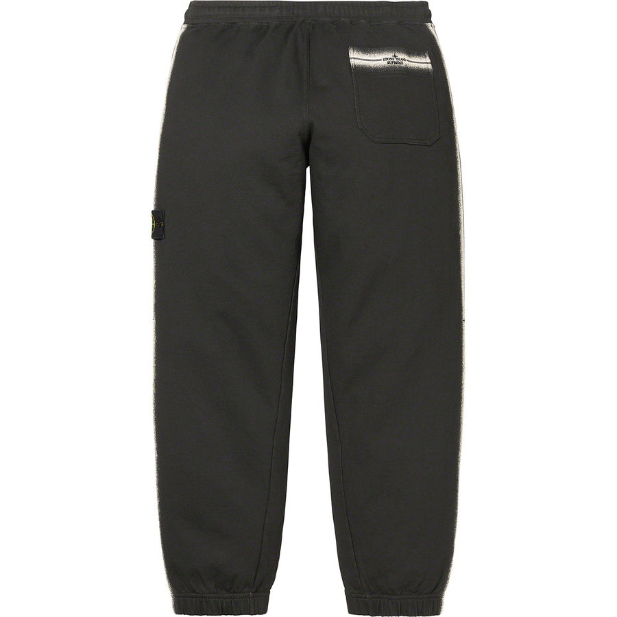 Supreme Stone Island Stripe Sweatpant Black by Supreme in Sweatpants. Available at KershKicks for £350.00. A must-have for fans of Supreme looking to elevate their style with this Sweatpants.