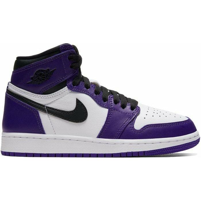 Jordan 1 Retro High Court Purple White (GS) by Jordan's in Shoes. Available at KershKicks for £250.00. A must-have for fans of Jordan's looking to elevate their style with this Shoes.