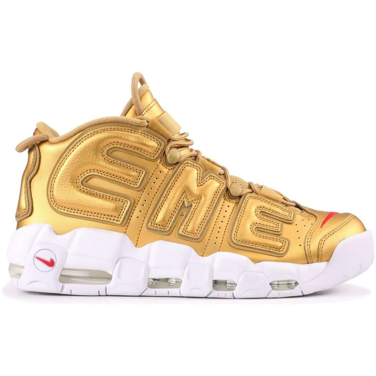 Air More Uptempo Supreme "Suptempo" Gold (2017) by Nike in Shoes. Available at KershKicks for £400.00. A must-have for fans of Nike looking to elevate their style with this Shoes.