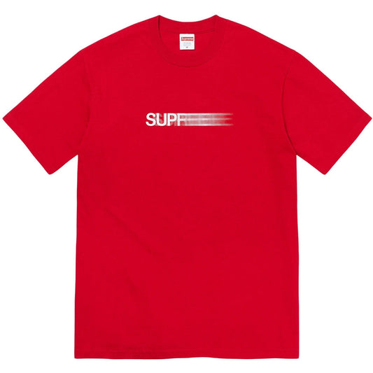 Supreme Motion Logo Tee (SS23) Red by Supreme in . Available at KershKicks for £85.00. A must-have for fans of Supreme looking to elevate their style with this T-Shirt.