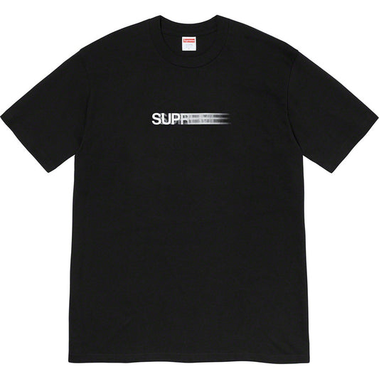 Supreme Motion Logo Tee (SS23) Black by Supreme in . Available at KershKicks for £85.00. A must-have for fans of Supreme looking to elevate their style with this T-Shirt.