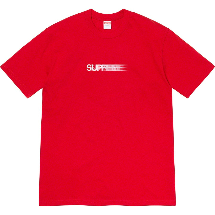 Supreme Motion Logo Tee - Red by Supreme in . Available at KershKicks for £140.00. A must-have for fans of Supreme looking to elevate their style with this T-Shirt.