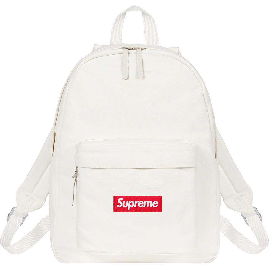 Supreme Canvas Backpack White by Supreme in Handbags, Wallets & Cases. Available at KershKicks for £125.00. A must-have for fans of Supreme looking to elevate their style with this Bag.