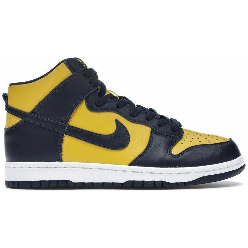 Nike Dunk High Michigan (2020) by Nike in Shoes. Available at KershKicks for £125.00. A must-have for fans of Nike looking to elevate their style with this Shoes.