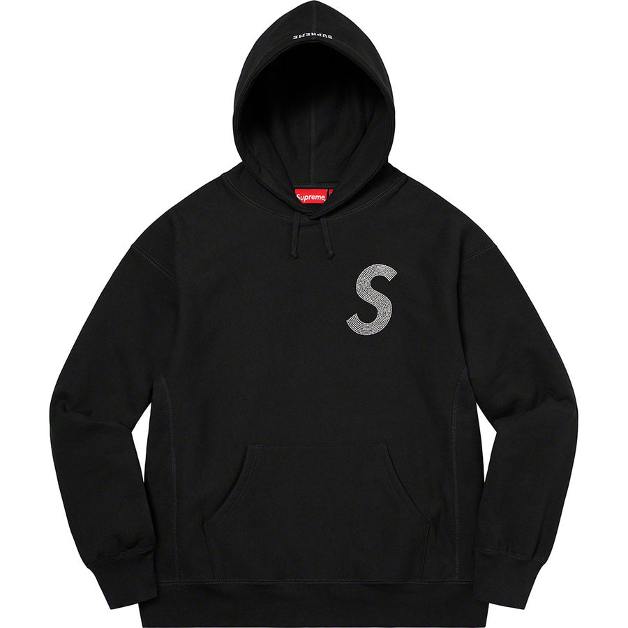 Supreme Swarovski S Logo Hooded Sweatshirt Black by Supreme in . Available at KershKicks for £300.00. A must-have for fans of Supreme looking to elevate their style with this Hoodie.