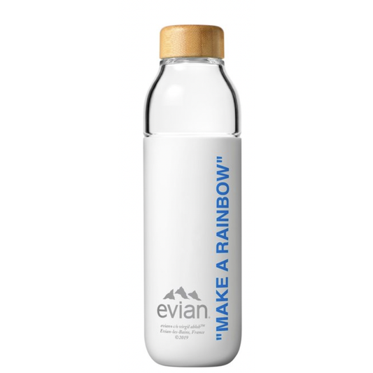 EVIAN BY VIRGIL ABLOH x SOMA Rainbow Inside Refillable Glass Water Bottle White/Light Blue by Off White in Clothing Accessories. Available at KershKicks for £60.00. A must-have for fans of Off White looking to elevate their style with this Accessories.