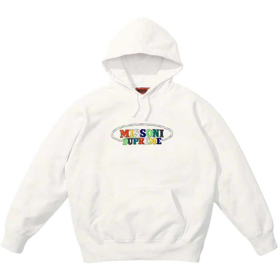 Supreme Missoni Hooded Sweatshirt White by Supreme in . Available at KershKicks for £250.00. A must-have for fans of Supreme looking to elevate their style with this Hoodie.
